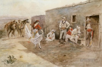 vaquero de indiana Painting - casa alegre 1899 Charles Marion Russell Vaquero de Indiana